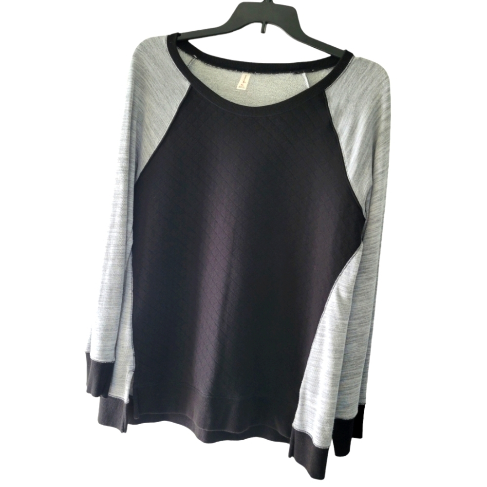 Exertek women's two tone side slit long length sweat shirt size XL